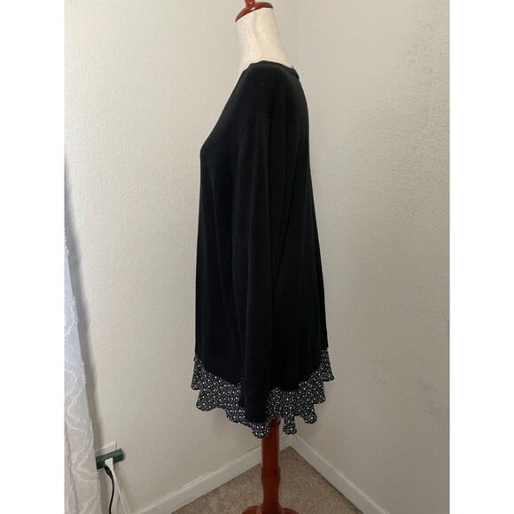 LOFT Womens Plus Black Tunic Sweater Layered Hem Size 16/18 Knit Work Office - Picture 4 of 8